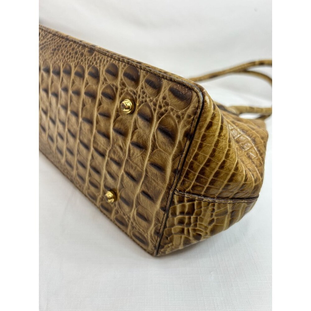 BRAHMIN Women's Finley Carryall Pecan Melbourne Embossed Leather Satchel Bag - Picture 5 of 16